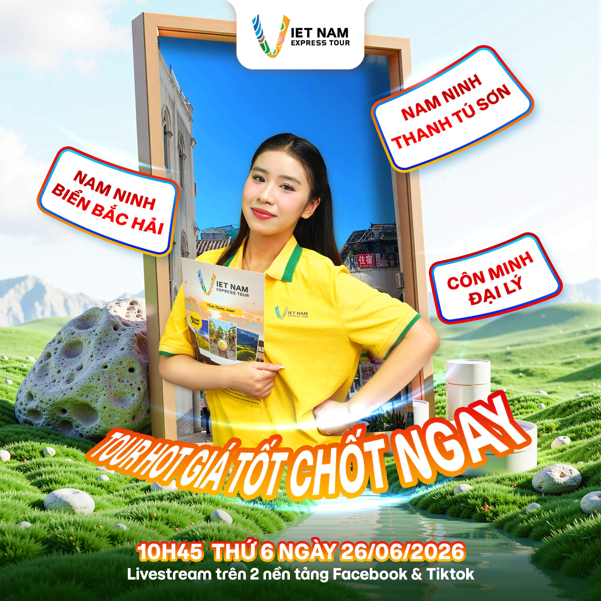 TOUR HOT TUẦN 4 THÁNG 6 - LIVESTREAM GIÁ TỐT CÙNG VNEXPRESSTOUR