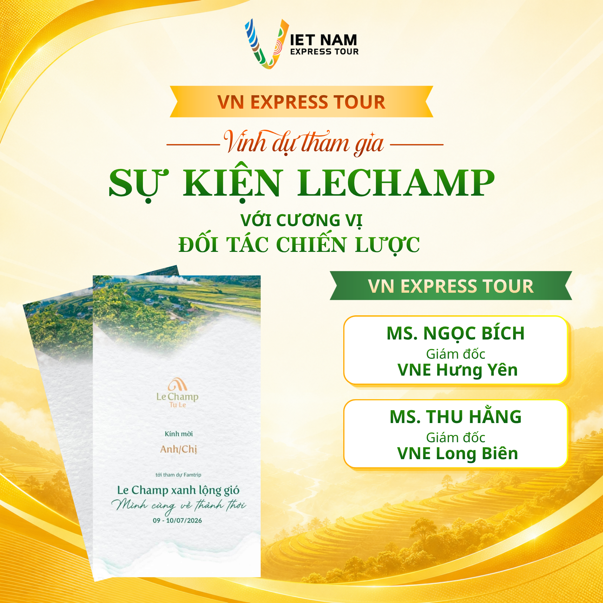 VIETNAM EXPRESS TOUR KHẲNG ĐỊNH VỊ THẾ ĐỐI TÁC CHIẾN LƯỢC CÙNG CÁC ĐỐI TÁC HÀNG ĐẦU